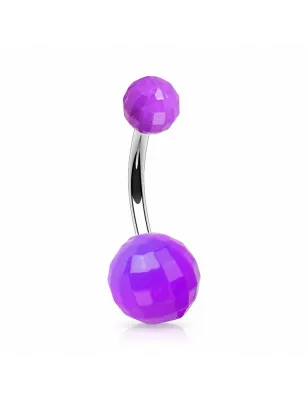 Piercing Nombril Boules Disco Fluo 