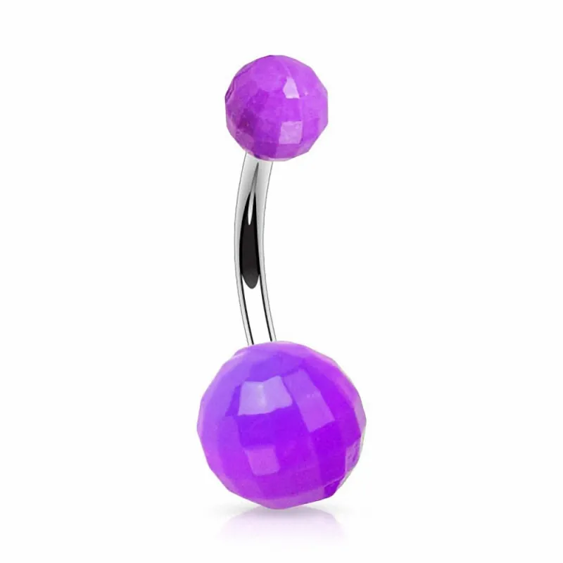 Piercing Nombril Boules Disco Fluo 