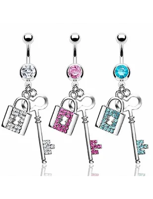 Piercing nombril Cadenas et Clef