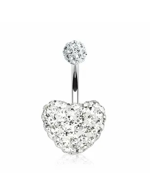 Piercing nombril Multi Crystal Swarovski Coeur