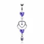 Piercing nombril Triple Coeurs et Larme