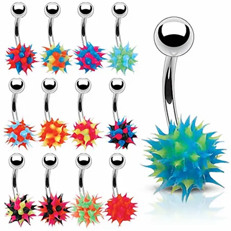 Piercing Nombril Boules Silicone Spikes