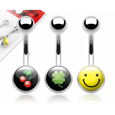 Lot de 3 Piercing Nombril Acier Chirurgical Logos