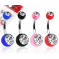 Lot de 4 Piercing Nombril Boules Acrylique Gemmes