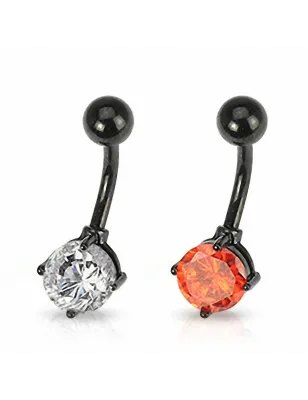 Piercing nombril Blackline Titanium Gemme
