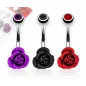 Lot de 3 Piercing Nombril Acier Chirurgical Rose Métallique