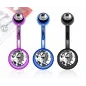 Lot de 3 Piercing Nombril Titanium Double Gemmes