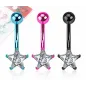 Lot de 3 Piercing Nombril Titanium Gemme Etoile