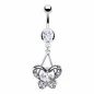 Piercing nombril Pendentif Papillon et Gemme