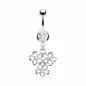 Piercing nombril acier Pendentif Fleurs Epoxy