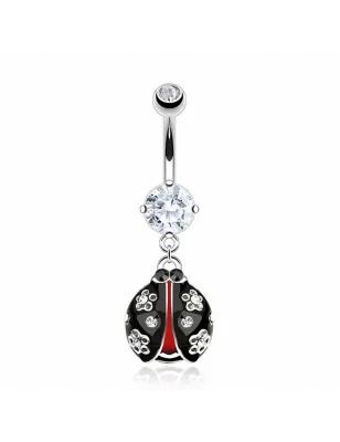 Piercing nombril acier Coccinelle Fleurs