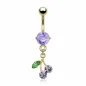 Piercing Nombril Plaqué Or 14K Cerise