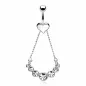 Piercing nombril Coeur Chaîne et Gemmes