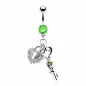 Piercing nombril Pendentif Coeur et Clef