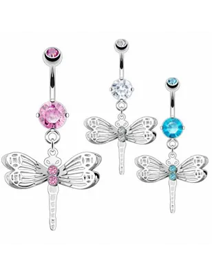 Piercing nombril Acier Chirurgical Libellule