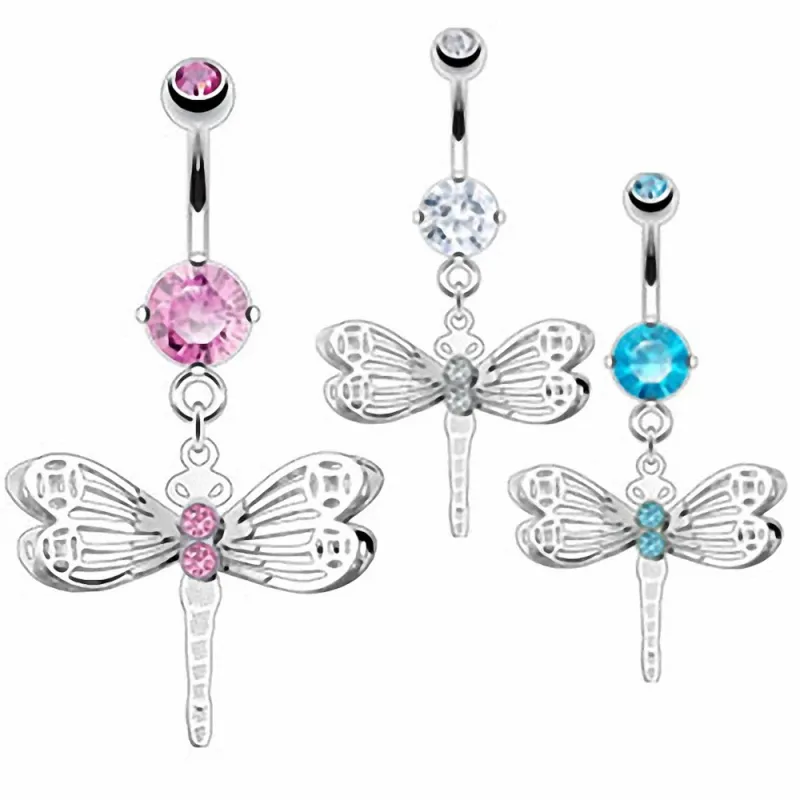 Piercing nombril Acier Chirurgical Libellule