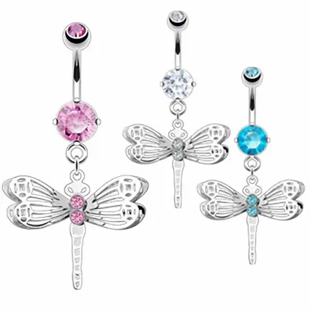 Piercing nombril Acier Chirurgical Libellule