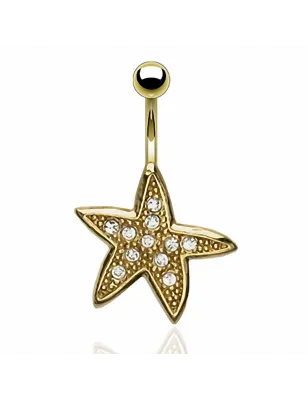 Piercing nombril Plaqué Or Etoile de Mer