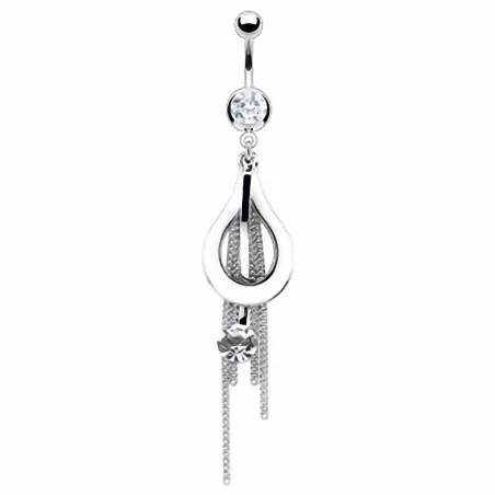 Piercing nombril Acier Chirurgical Pendentif Larme Chaînes