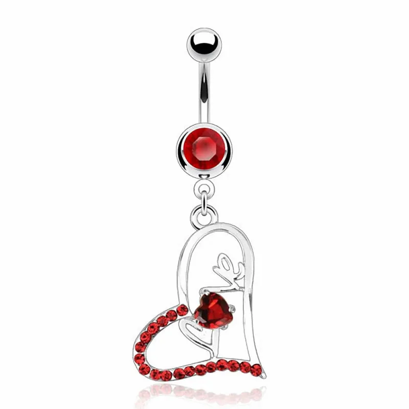 Piercing nombril Pendentif Coeur LOVE