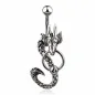 Piercing nombril Acier Chirurgical Dragon Gemmes Anneau BCR