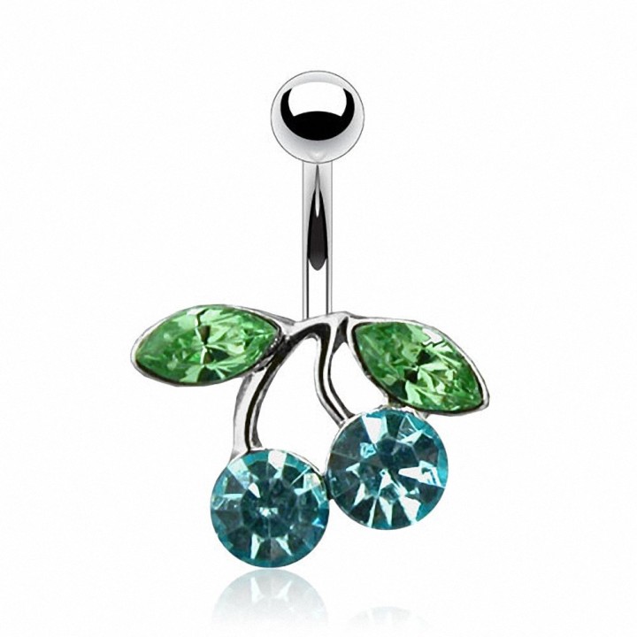 Piercing nombril Acier Chirurgical Cerise Gemmes