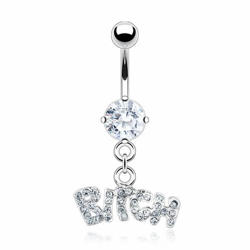 Piercing nombril Acier Chirurgical Pendentif Bitch Piercing nombril Acier Chirurgical Pendentif Bitch