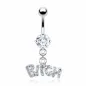 Piercing nombril Acier Chirurgical Pendentif Bitch Piercing nombril Acier Chirurgical Pendentif Bitch