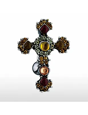 Piercing nombril inversé acier chirurgical Croix