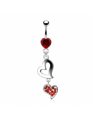 Piercing nombril Pendentif Coeurs