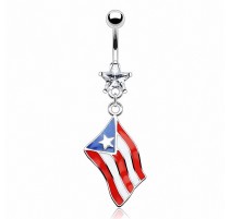 Piercing nombril Pendentif Drapeau Puerto Rico