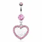 Piercing nombril Pendentif Coeur Fleur et Gemmes