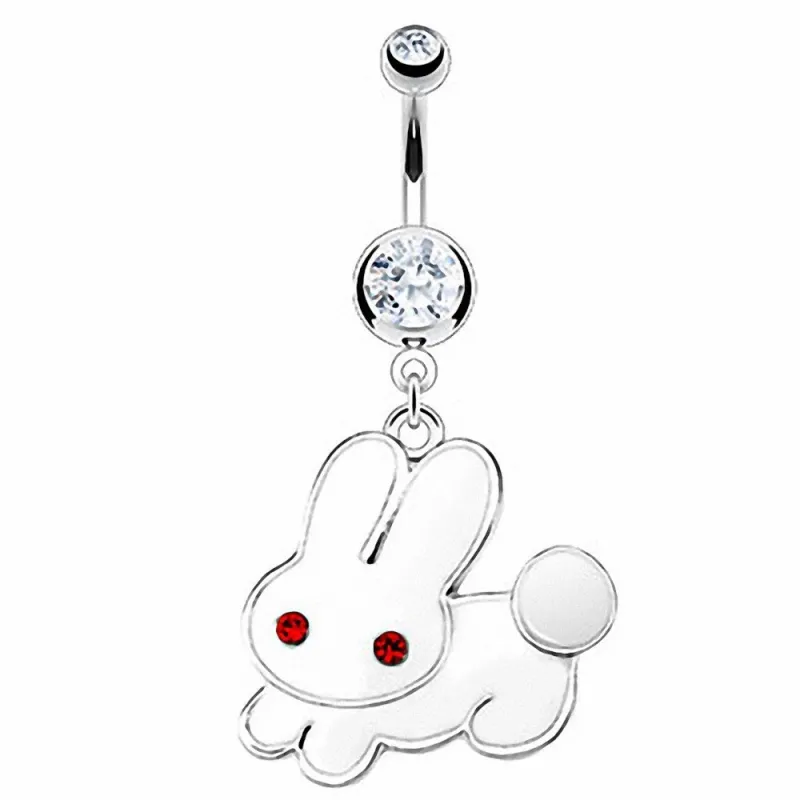 Piercing nombril Pendentif Lapin Emaillé