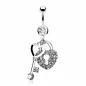 Piercing nombril Clef et Cadenas Gemmes