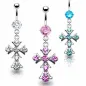 Piercing nombril Croix Vintage Gemmes