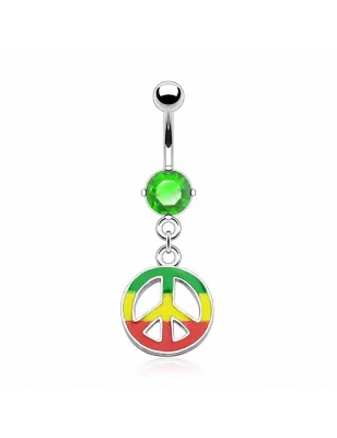 Piercing nombril Pendentif Peace Rasta