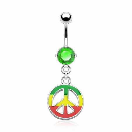 Piercing nombril Pendentif Peace Rasta