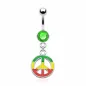 Piercing nombril Pendentif Peace Rasta
