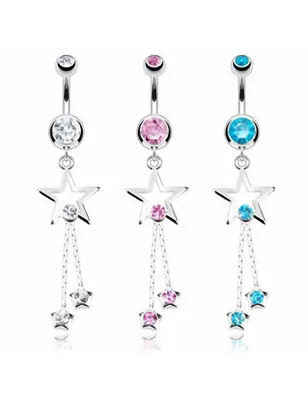 Piercing nombril Strass Etoile Chaines