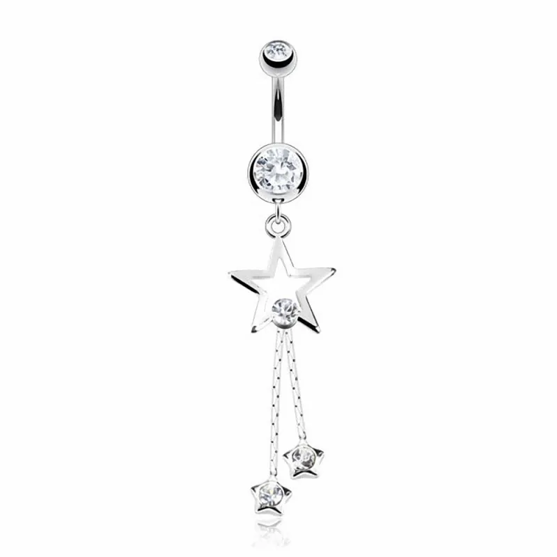 Piercing nombril Strass Etoile Chaines