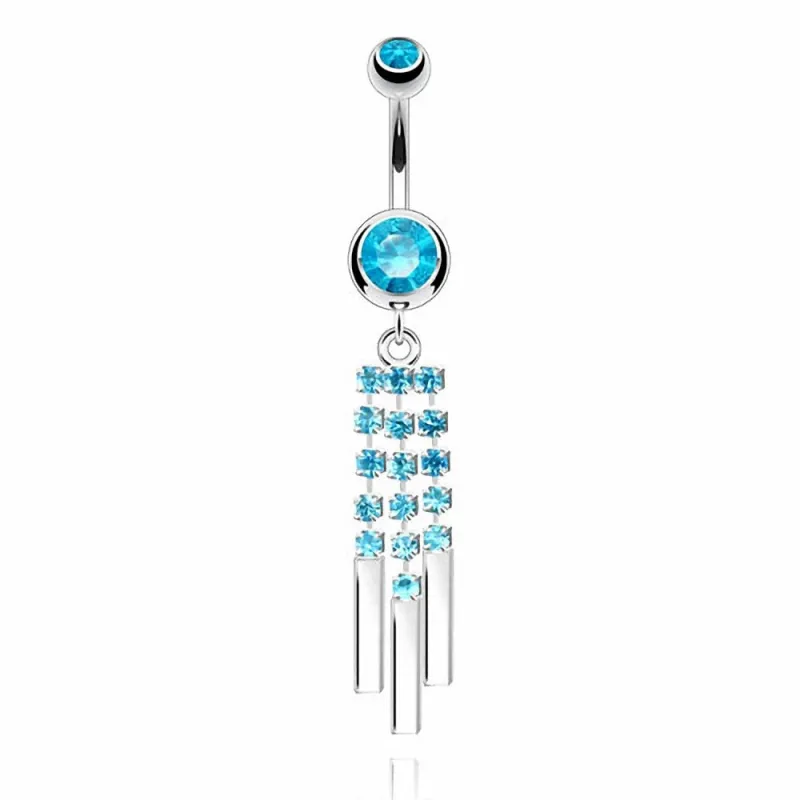 Piercing nombril 3 Chaines Multi Strass