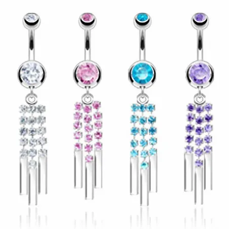 Piercing nombril 3 Chaines Multi Strass