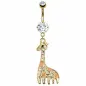 Piercing Nombril acier chirurgical Doré Girafe Piercing Nombril acier chirurgical Doré Girafe
