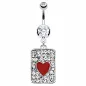 Piercing nombril Acier Chirurgical Carte As de Coeur Piercing nombril Acier Chirurgical Carte As de Coeur