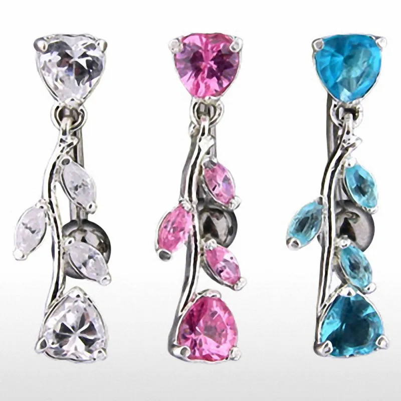 Piercing nombril inversé Coeur Vigne