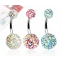 Lot de 3 Piercing nombril Crystal Férido Aurore Boréale