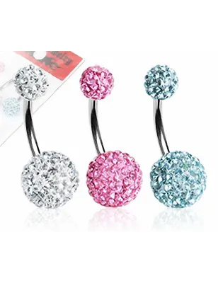 Lot de 3 Piercing nombril Crystal Férido Clair Rose Turquoise