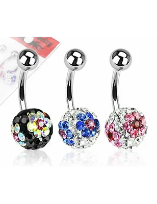 Lot de 3 Piercing nombril Crystal Férido Fleurs