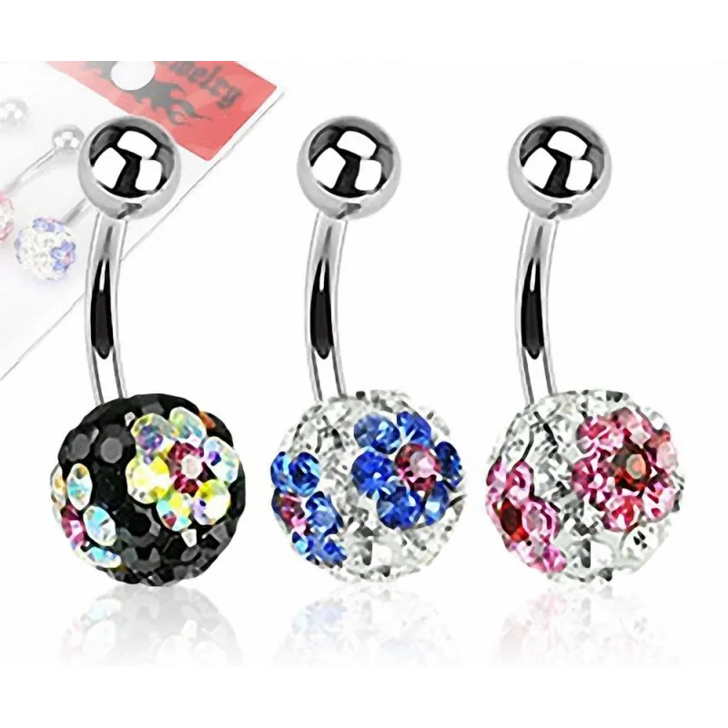 Lot de 3 Piercing nombril Crystal Férido Fleurs