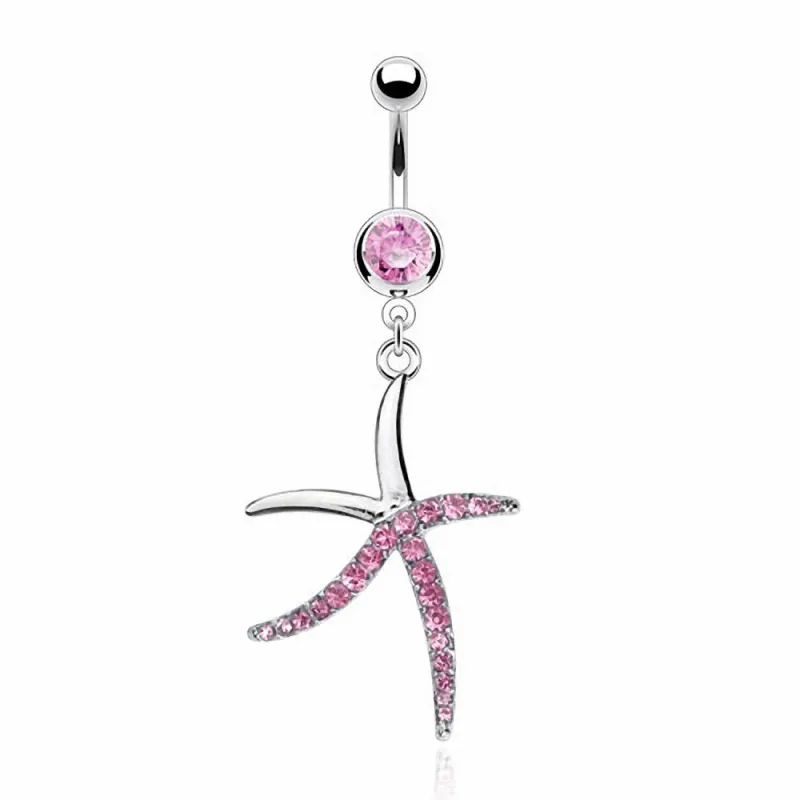 Piercing nombril Etoile de Mer Strass